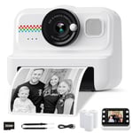 HiMont Kids Camera Instant Print, 1080P Instant Print Camera for Kids with 32GB Card & 3 Rolls Print Paper, Selfie Kids Digital Camera, Funny Kids Toys Gifts for Boys & Girls Age 3-12 (Black)