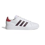 adidas Homme Grand Court TD Lifestyle Court Casual Shoes Basket, Cloud White Maroon Better Scarlet, 46 2/3 EU