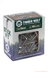 Timber TW40030 Wolf Boîte de 100 vis à bois Zinc et jaune Doré 4 x 30 mm