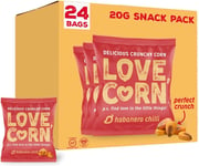 LOVE CORN Habanero Chilli Crunchy Corn Snack 20g x 24 Bags – Healthy Snacks for