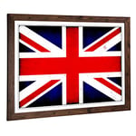 Big Box Art Framed Print of Union Jack British Flag (5) Design | Wall Art Picture | Home Decor for Kitchen, Living, Dining Room, Bedroom, Hallway, Office, Walnut, A2 / 24.5x18 Inch / 62x45cm