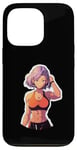 Coque pour iPhone 13 Pro Violet Hair Anime & Manga Style Gym Girl Posant Gym Vêtements