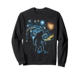 Bigfoot Sasquatch Starry Night Galaxy Monster Hunter Funny Sweatshirt