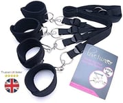 Bed Bondage Restraint Kit | Quality Bondage Straps with Hand and Ankle Cuffs