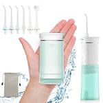 Hangsun Travel Water Flosser, Mini Cordless Oral Irrigator Portable Teeth Cleaner HOC600, IPX7 Waterproof Electric Dental Flossers, Telescopic Water Tank, 6 Jet Tips for Braces Bridges Care