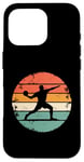 Coque pour iPhone 16 Pro Jeu de balle rétro Sunset Dodgeball Player Silhoutte Dodge Ball Game