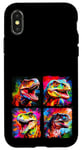 Coque pour iPhone X/XS Dinosaure T Rex Pop Art Dessin Coloré Peinture