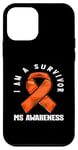 Coque pour iPhone 12 mini Ruban orange pour sensibilisation à la sclérose en plaques Survivor