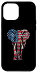 Coque pour iPhone 13 Pro Max Drapeau américain éléphant
