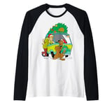 Christmas Scooby Doo Tree on Mystery Machine Shaggy Raglan Baseball Tee