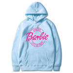 Barbie Movie Hoodie Sweatshirt T-shirt Pullover Couple Hood Top Blue M