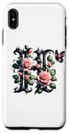 Coque pour iPhone XS Max Letter H Initial Floral Monogram Rose Pink Flower Butterfly