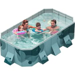 Rosvola - Piscine Rectangulaire Familiale, Extra Large Pataugeoire Piscine Familiale pour Jardin pour L'ExtéRieur, La Cour, Les FêTes sur l'eau