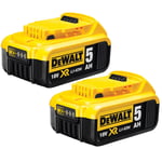 Genuine Dewalt DCB184 18V XR LI-ion 5.0Ah Slide Battery *TWIN PACK*