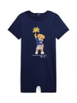 Ralph Lauren Baby Polo Bear Cotton Romper, Navy