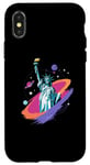 Coque pour iPhone X/XS Statue de la Liberté USA tenant une torche flamboyante avec des plantes