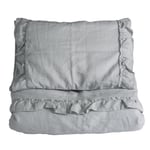 Sengesett, NG Baby, Lin Ruffle, Light Grey, 80*100/35*40cm