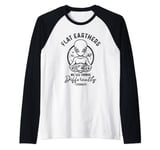 Flat Earthers See Things Differently, Earth Alien Flat World Raglan Baseball Tee