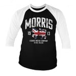 Hybris Morris Motor Company Baseball 3/4 Sleeve Tee (White-Black,XL)