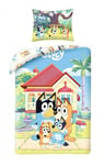 Bluey Family House Duvet Cover Set 140X200 Cotton Original Halantex 8592BL