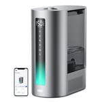 Dreo 6L Humidificateur chambre à coucher, intelligent, brume chaude/froide, pour plantes et bébé, remplissage par le haut, 60H d'autonomie, silencieux, avec minuterie, compatible Google/Alexa, HM713S