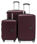 Hauptstadtkoffer Mitte - Lot de 3 Valises - Valise Bagage à Main 55 Cm, Valise Moyenne 68 Cm + Grande Valise de Voyage 77 Cm, Coque Rigide ABS, TSA, Bourgogne