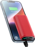 Power Bank 10800 Mah, Chargeur Portable Ultra Compact Avec Câble Intégré, Chargeur Portable 15 W Pd 3 A Avec Écran Led, 3 Sorties Powerbank Pour Iphone 14,13,12,11,Xs,Xr,X,8,7 Etc (Rouge)