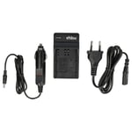 vhbw Chargeur compatible avec Samsung GX-20, GX-10 caméra caméscope action-cam - Station + câble de voiture, témoin de charge