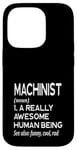 Coque pour iPhone 14 Pro Définition de machiniste amusante Magasin d'outils de machines-outils