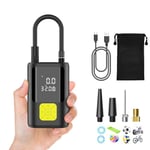 EVARYOO 6000mAh Mini Pompe à Air Électrique，Compresseur à Air Portatif Gonfleur Pneus sans Fil 150PSI avec écran LCD Numérique，Pompe à air Rechargeable pour Voiture, Vélo, Moto, Scoote, Balle