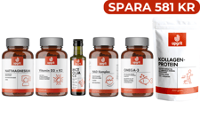 Årets Favoritpaket - Vitamin D3+K2, Omega-3, Kollagen, Nattmagneisum, NAD-Komplex & C8 MCT-olja