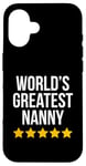 Coque pour iPhone 16 World's Greatest Nanny Housekeeper Figurine de baby-sitter amusante