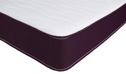 eXtreme comfort ltd Shorty. Plum Matelas à Ressorts hélicoïdaux avec Bordure en Mousse à mémoire de Forme Bleu Froid 22,9 cm d'épaisseur, Blanc/Prune Small Single 75cm x 175cm