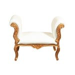 Biscottini Panchetta Style Baroque 94x49x70 cm | Fauteuil Baroque en Bois de hêtre | Banc Baroque CASA | Tabouret Baroque rembourré