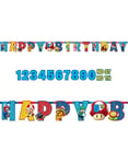 Happy Birthday Banner 320 cm - Super Mario Party