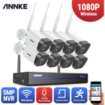 WiFi Kit Vidéosurveillance Système Caméra Sécurité ip 8CH 8 Caméras Surveillance Sans Fil Intérieures Extérieures Enregistrement Audio IP66 étanche