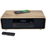 Micro-chaîne Bluetooth - THOMSON - Bois/Noir - Radio FM/DAB+/CD/MP3/USB/Induction, 60W, Affichage LCD, Télécommande, Alim. 230V