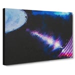 Big Box Art Vinyl Record Spin in Abstract Canvas Wall Art Framed Picture Print, 30 x 20 Inch (76 x 50 cm), Black, Blue, Purple