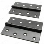 Pair Of Large 4"/100mm BLACK BUTT HINGES HEAVY DUTY Strong Steel Country Door