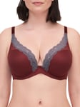 Passionata Womens Brooklyn Plunge T-Shirt Bra - Red Nylon - Size 30E