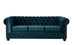 William - canapé Chesterfield - 3 places - en velours - Lisa Design