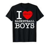 I Love Basketball Boys Heart Funny Sport Gifts Valentines BF T-Shirt