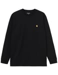 Carhartt WIP Chase Long Sleeve Tee - Black Colour: Black/Gold, Size: X Large