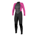 O'Neill Wetsuits Reactor II 3/2mm Back Zip Full Wetsuit-Femme Combinaison Women's, Black/Berry, 4