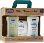 Chicco, Bébé Moments Set Avec Bain Corps De 200 ML, Crème Corps Parfum