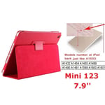 7,9'' Folio Stand Coque för iPad mini 2 mini 3 case Magnetic Smart Flip PU Läder A1432 A1455 A1490 för iPad mini 123 cover Red