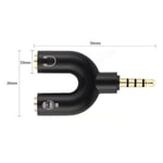 U Shape 3.5mm Y Headset Adapter Kit Jack Splitter for Audio Headphone and MIC