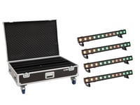 Set 4x LED IP T-PIX 12 HCL Bar + Case with wheels