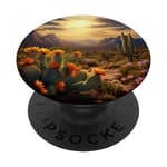 Desert Landscape Cactus Flower Mountain PopSockets Swappable PopGrip