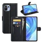 Xiaomi Mi 11 Lite 5G      Pu Wallet Case    [Black]